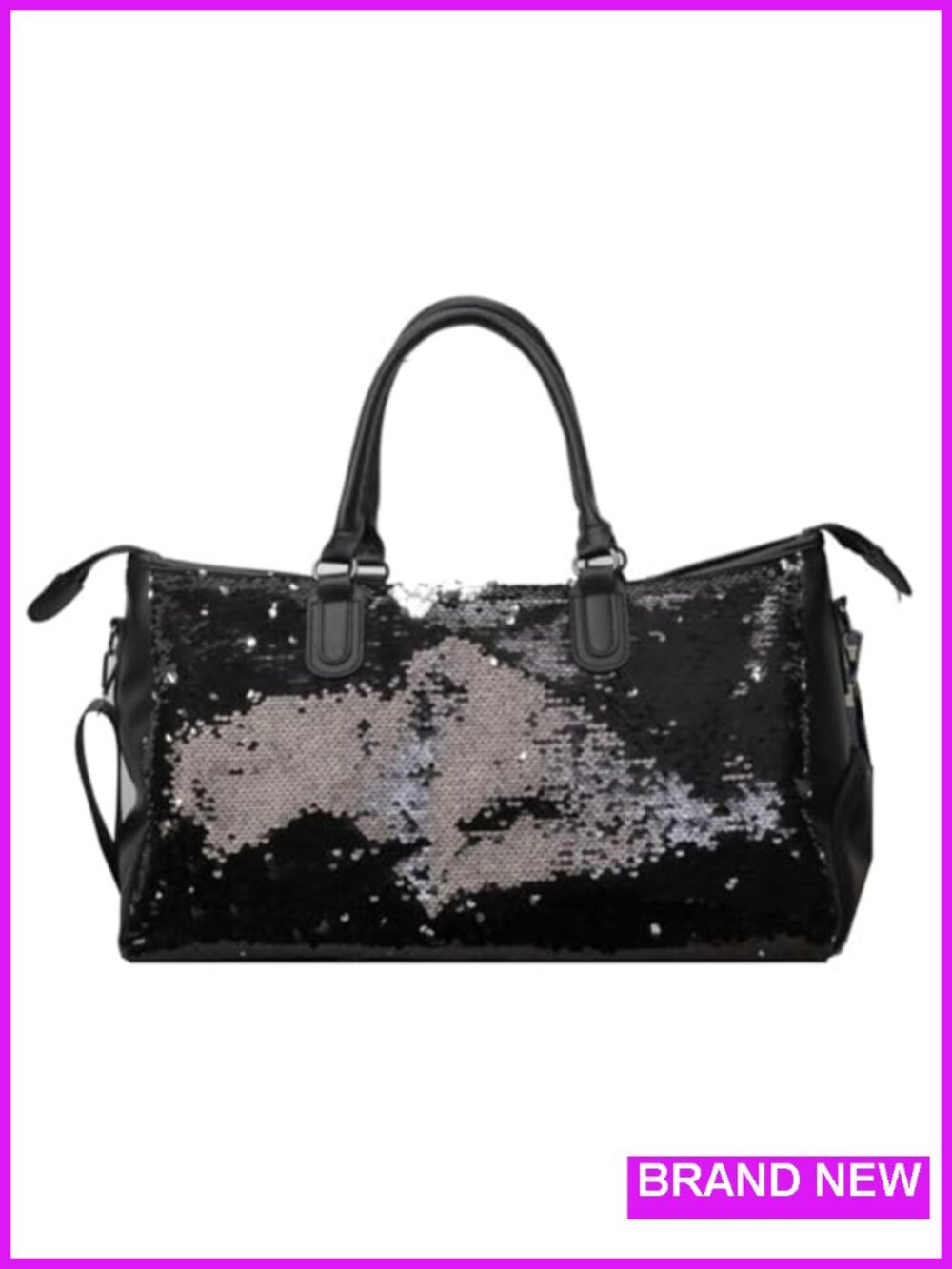 Large Sequin Travel Duffel Bag with Shoe & Wet Dry Compartments